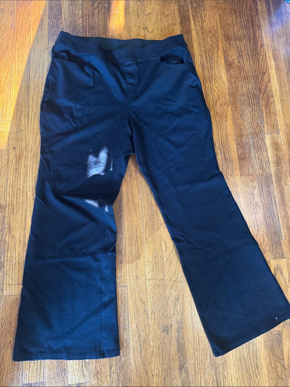 Lane Bryant Black Pull-On Flare Trousers